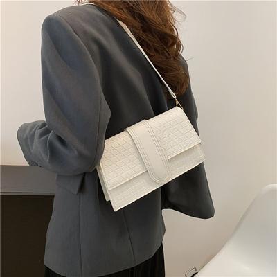 Neuer Nischentrend tragbare Damenhandtasche einfarbig Mode Textur Schultertasche Umhängetasche kleine quadratische Tasche