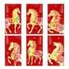 Red Envelopes For Money 2026 Happy New Year Chinese 6-Piece Horse Year Red Packet Money Envelopes For Cash Card Jewelry Keepsake