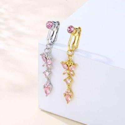Design de cobre corpo jóias umbigo cartilagem clipe falso piercing de barriga clipe feminino piercing de barriga