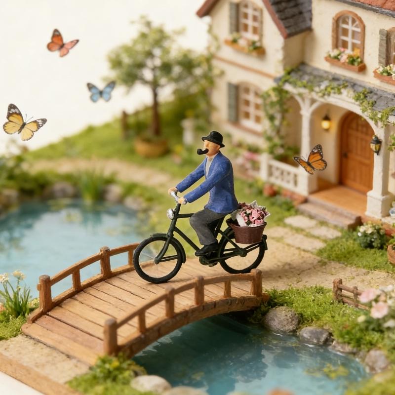 Handgefertigtes 1/64 Radfahrer-Figurenset Mit Realistischen Posen Detailliertes Miniatur-Radfahrer-Ornament Für DIY-Szenenbau
