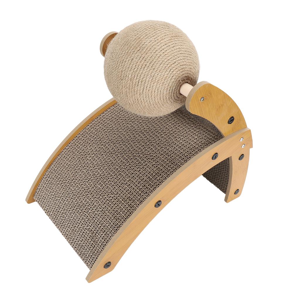 Škrabadlo pro kočky Podložka na škrábání pro kočky s otočnou koulí Vertikální zakřivená škrabací podložka pro kočky Karton pro