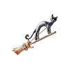 Trendy Flying Broom Kitten Brooch: Creative Animal Jewelry
