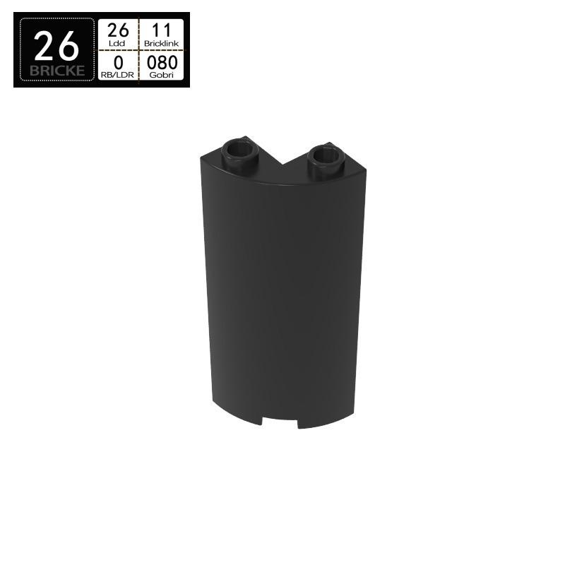 Curved Wall Panel 2x2x5 Building Block Compatible with LEGO - BRICKE 30987 MOC Accessory Single Unit