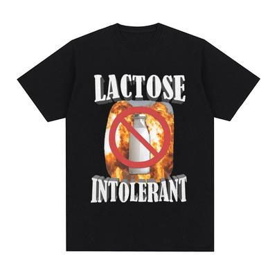 Funny Lactose Intolerant Graphic T-shirt Men's Clothing Fashion Hip Hop Vintage Short Sleeve T-shirts Cotton Tee Shirt Oversized