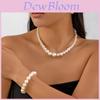 Hepburn Style Jewelry Set With Faux Pearl Multilayer Necklace And Earrings For Women And Men