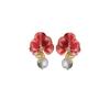 Drip Glaze Super Immortal Flower Mosquito Coil Disc Ear Clips No Ear Piercings Mori Small Fresh Earrings Niche Three-dimensional Petal Stud Earrings