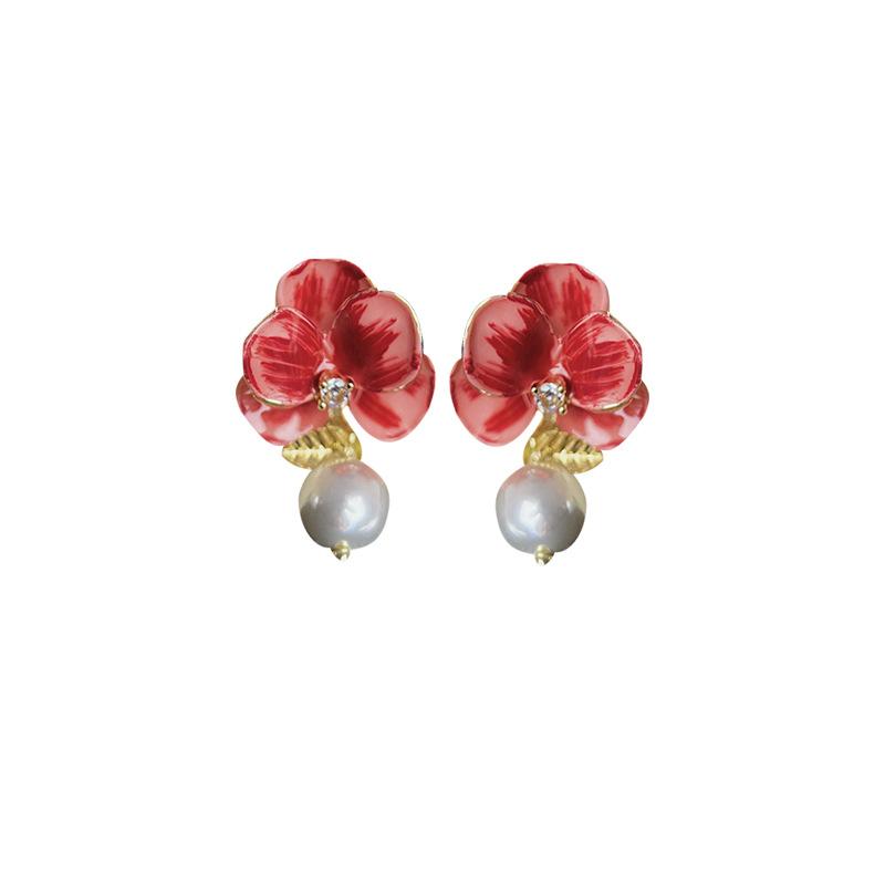 Drip Glaze Super Immortal Flower Mosquito Coil Disc Ear Clips No Ear Piercings Mori Small Fresh Earrings Niche Three-dimensional Petal Stud Earrings