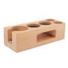 Wooden Coffee Tamper Holder 5 Hole Non Slip Coffee Tamping Station with Mat for Cafes Home