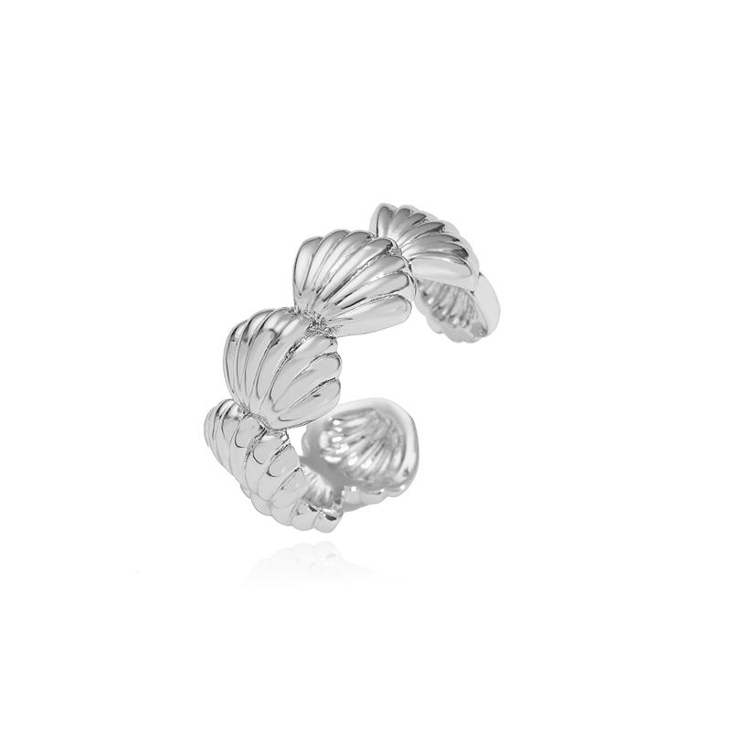 

HECHENG, Minimalist Exquisite 18K Gold Plated Craft Smooth Conch Shell Bracelet Ring Series Style Neutral Zircon Other&resizable