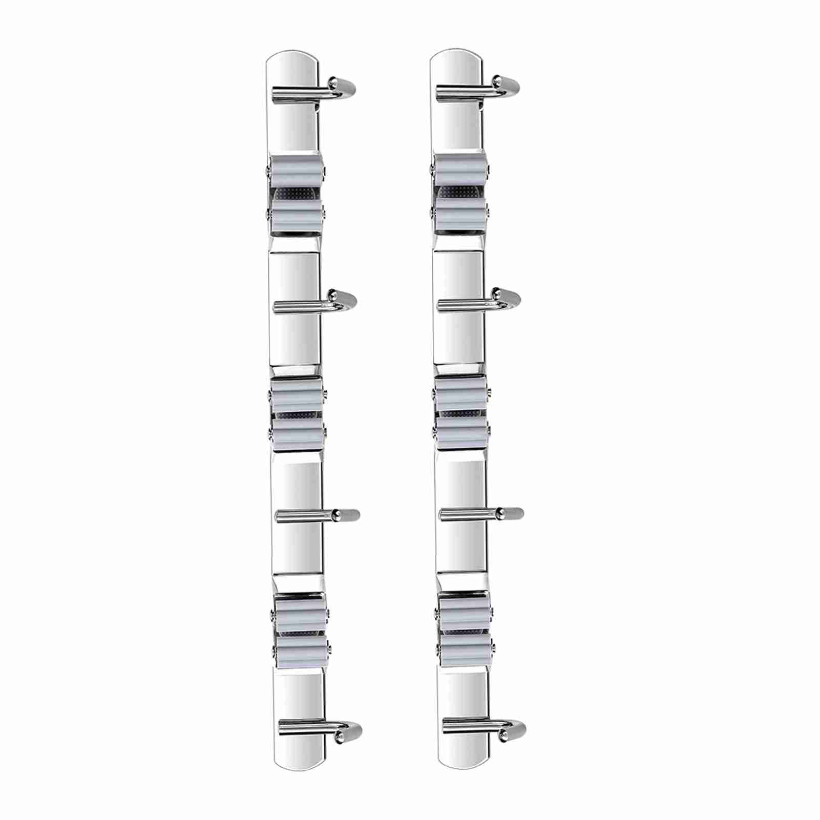 

Broom Hoolder Stainless Steel 3 Clips and 4 Hooks Gray Mop Holder Pack of 2 for Kitchen