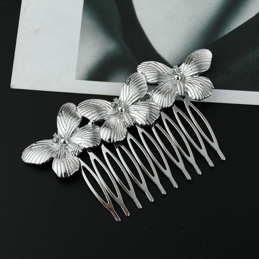Women Hair Comb Metal Butterfly Bridal Hair Pins Clips Ornaments Fashion Jewelry Wedding Hair Accessories Headdress Wholesale
