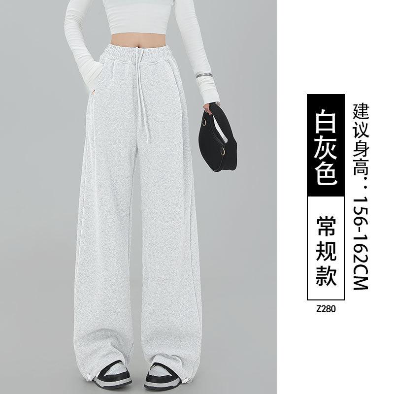 Lamb wool sweatpants women's autumn and winter new black leggings small fleece thickened Harlan sweatpants