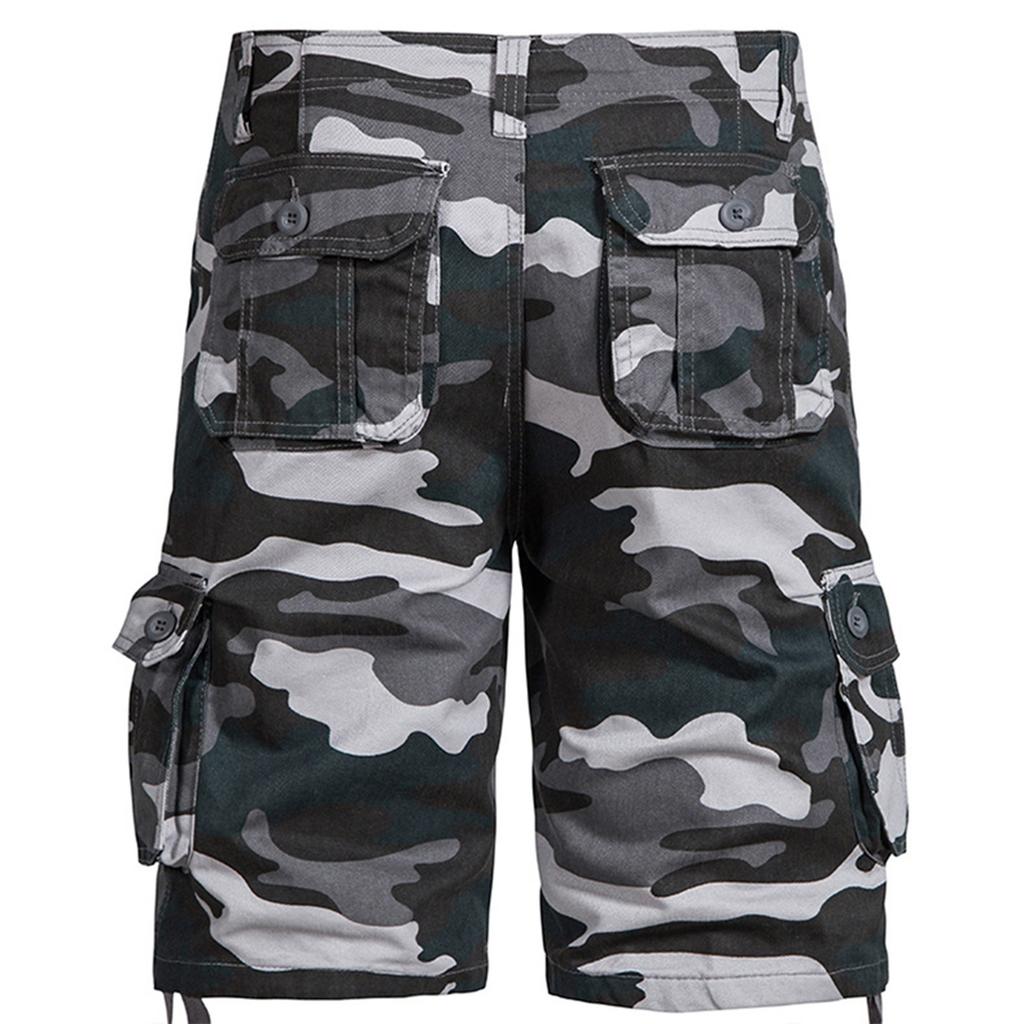 Men's Summer Multi-Pocket Cargo Shorts Men's Casual Fashion Color Loose Cargo Shorts