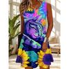 Printed Sleeveless Sundress Without Pockets