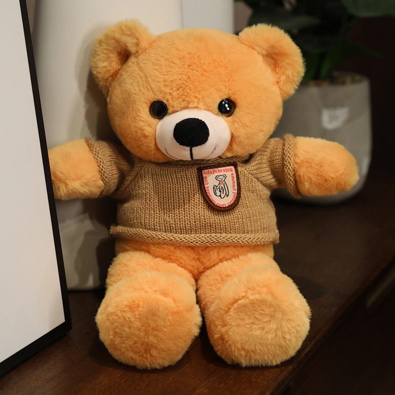 Niedlicher Plüsch-Teddybär mit Fliege, Teddybär-Puppe, Plüsch-Teddybär, Kuschelbär-Puppe, Beruhigende Muppet-Puppe für Kinder