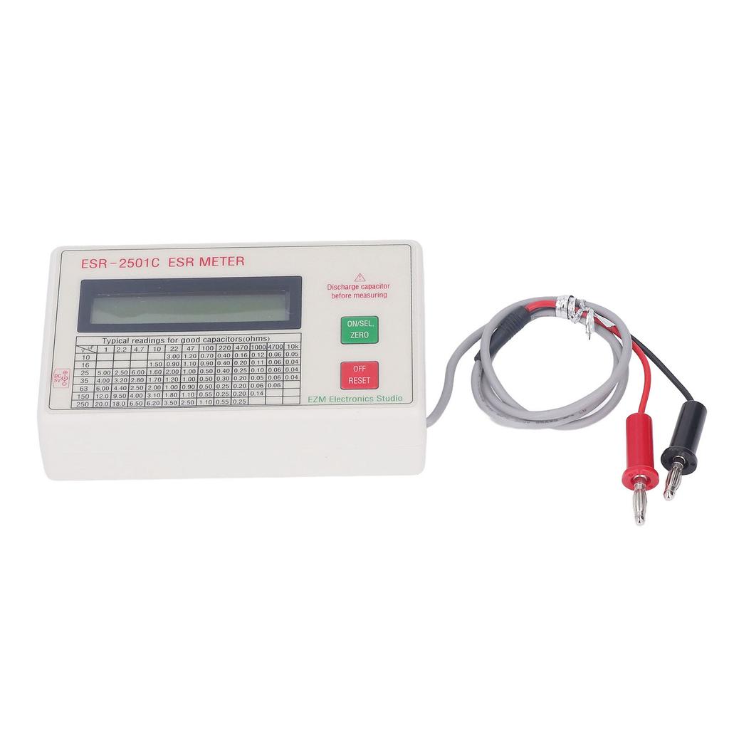 Handheld ESR Capacitor Tester High Accuracy Lightweight Smart Shutdown Function ABS Capacitance Meter