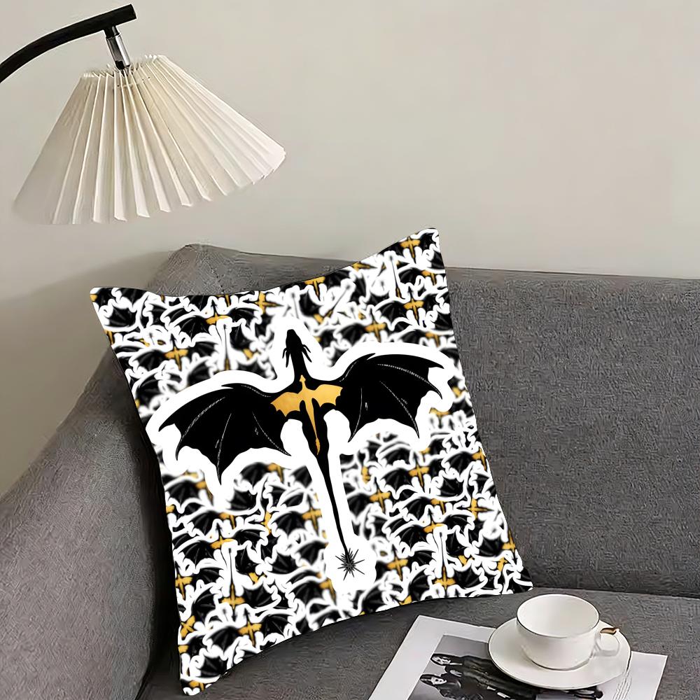 F-Fourth W-Wing Dragon Cushion Cover Reversible Plush Pillow Cover – For car, sofa, bedroom, perfect as a gift.