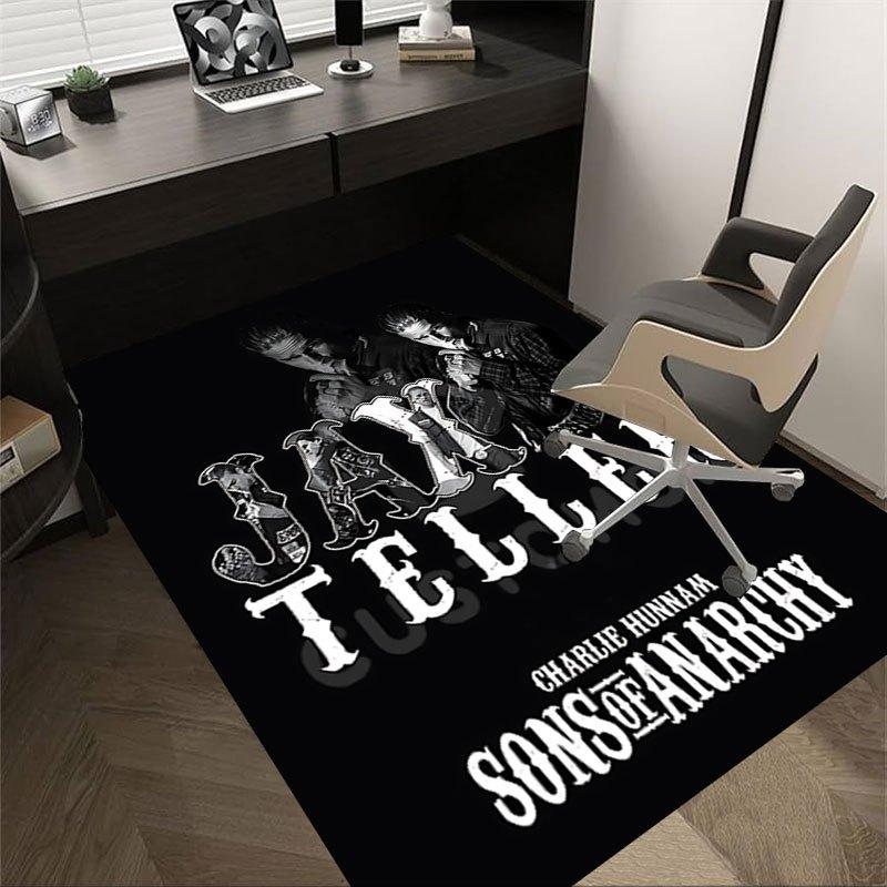 

1pc Sons of Anarchy themed Office Carpet Chair Mats - durable polyester rug for home theater, office, dorm room decor - tA51 60cm by 90cm