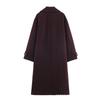 Womens Winter Loose Wool Blend Coat Casual Street Style Oversized Trench Jacket With Pocket