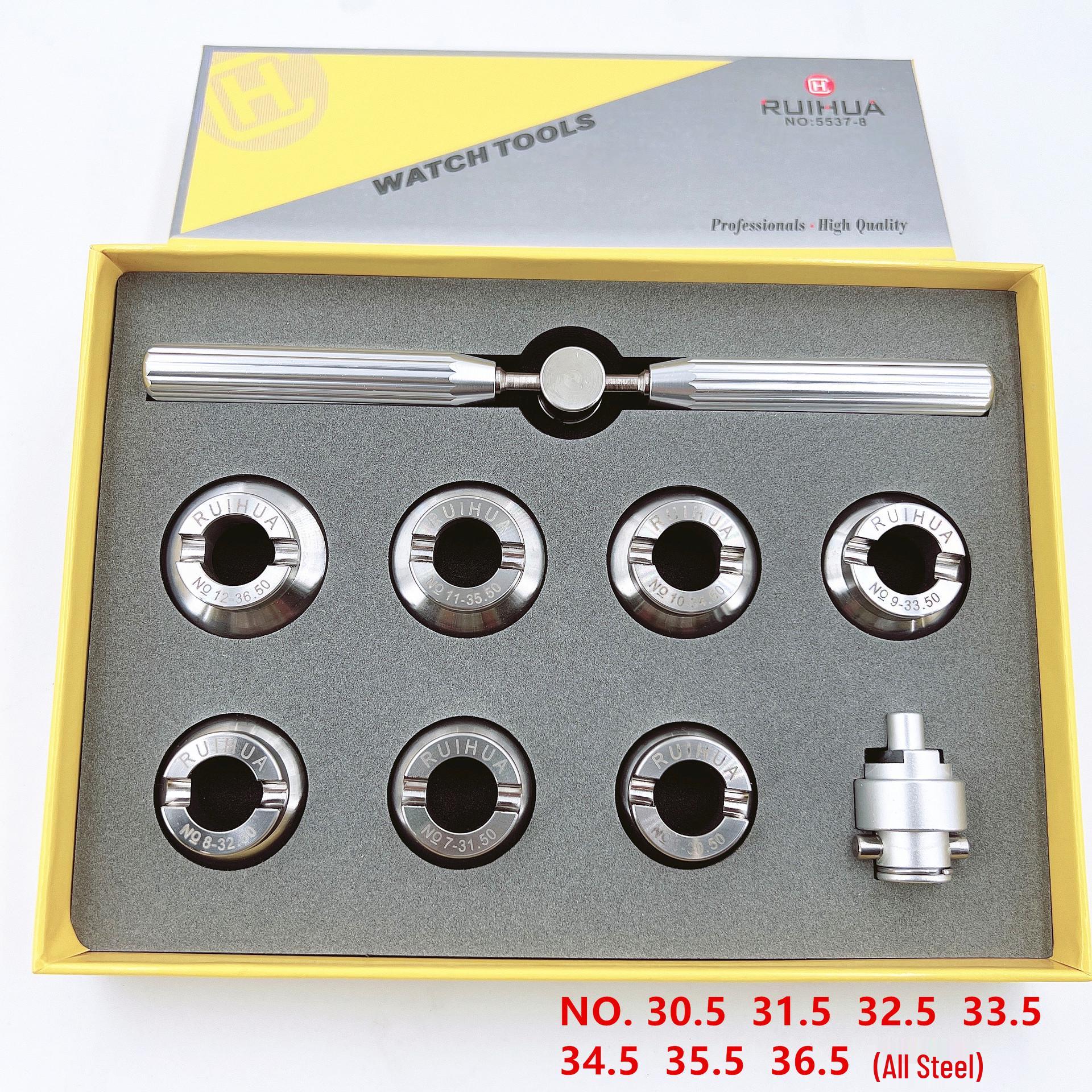 13-Piece Steel Watch Repair Kit with 7-Piece RLX Submariner Date Gear Pattern Case Back Opener
