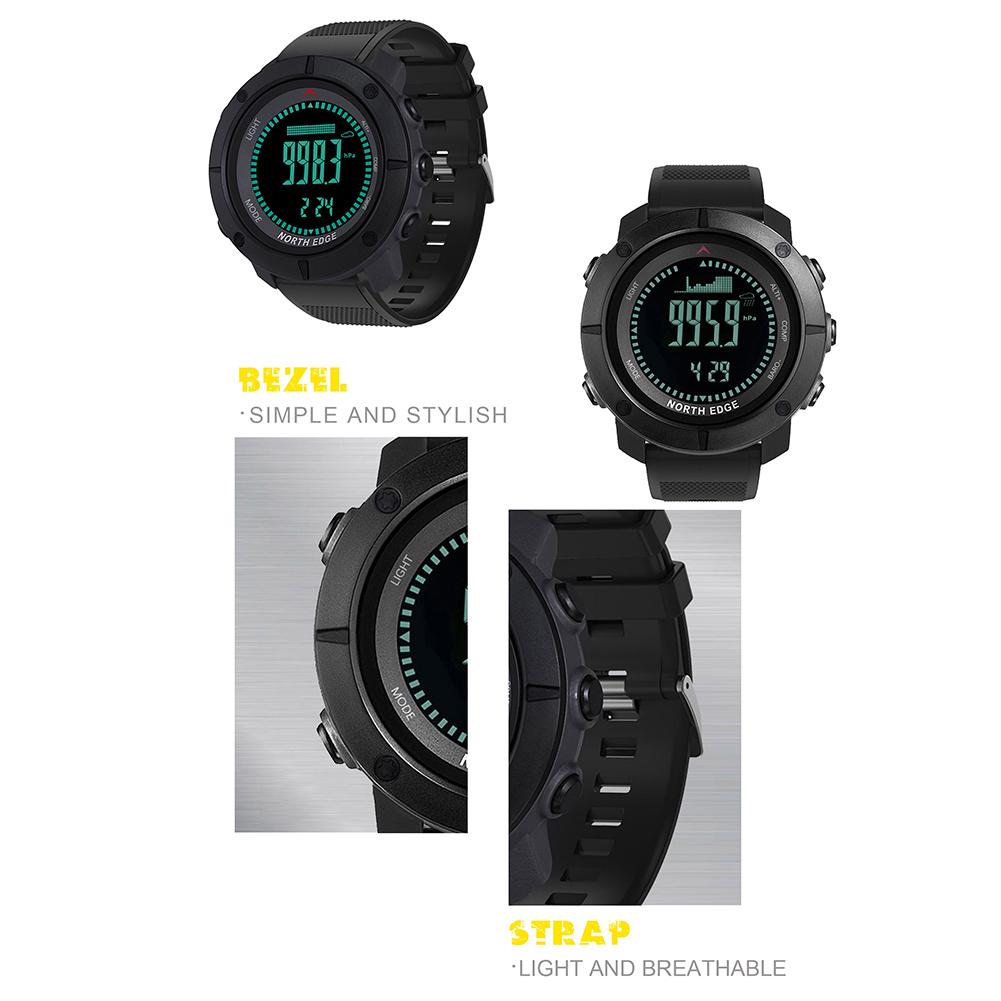 Orologio Digitale Uomo Sportivo – Contapassi, Bussola, Impermeabile, Cronometro, Sveglia, LED, Leggero In Fibra Di Carbonio, Militare - 3