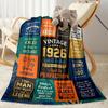Vintage 100th Birthday Celebration Blanket Comfortable Suitable for Office Chair Picnics All-Season Use Stylish Decor