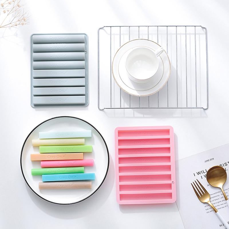 8-Cavity Silicone Crayon Molds Cake Mould DIY Baking Moulds 3D Stick Semi-cylindrical Shaped for Baking Chocolate Mousse