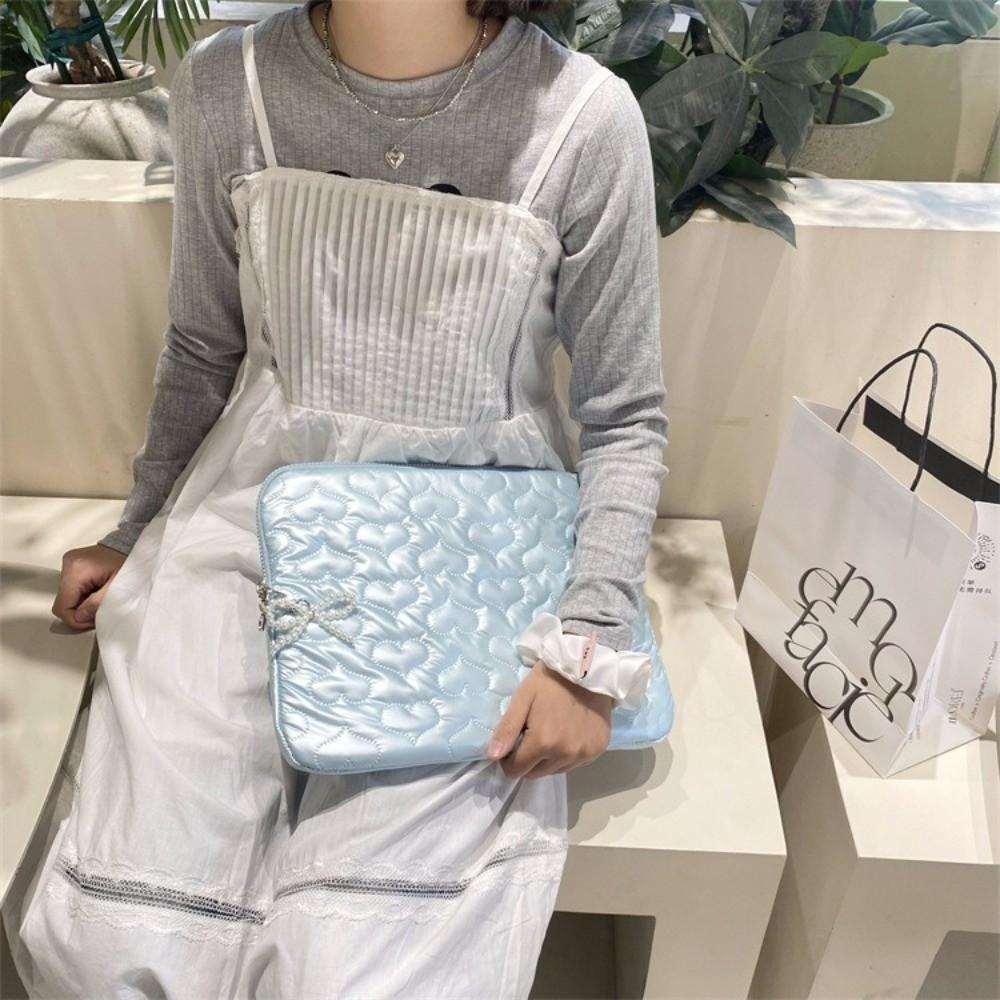 Puffy Design Pearl Tablet Storage Bag Large Capacity Laptop Sleeve Computer Bag  for School