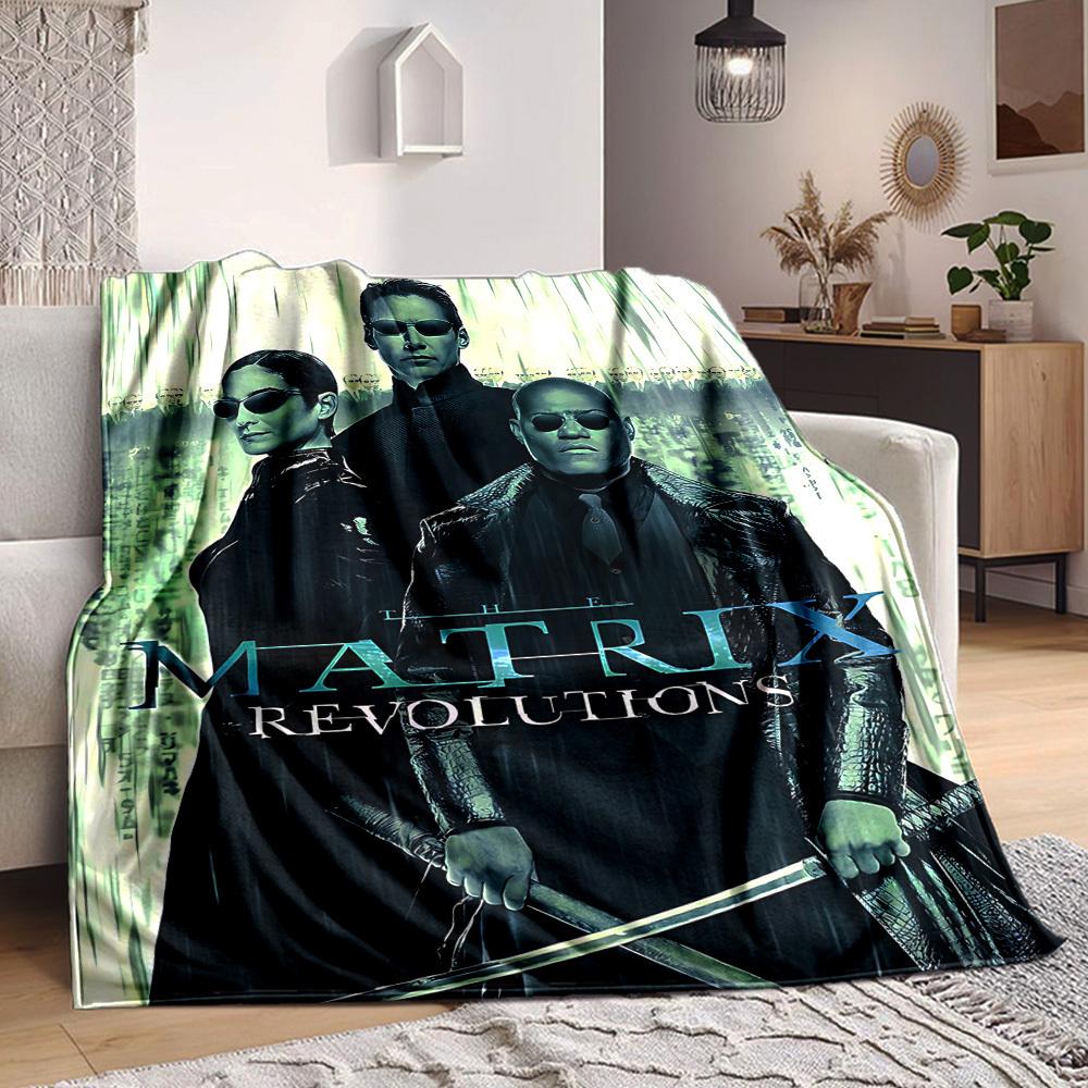 1pc The Matrix Flannel Throw Blanket - HD Printed Lightweight Soft Warm All-Season Blanket for Sofa, Bed, Travel, Camping 009