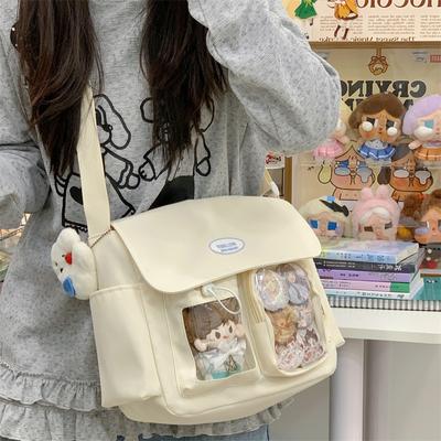 Trendy School Style Crossbody Bags for Women Kawaii Japanese Messenger Bag with Transparent Window Ita Bags for Teenage Girls