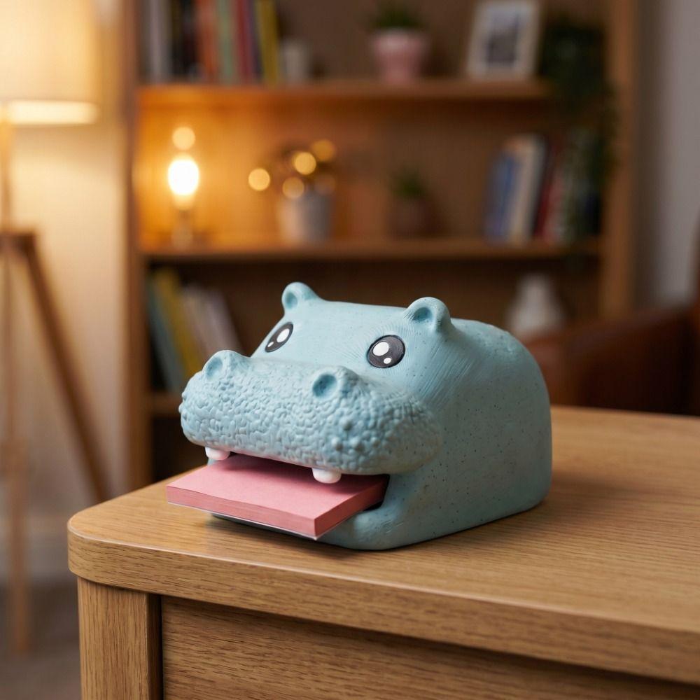 Cartoon Style Desktop Storage Box Hippo Shaped Desktop Storage Organizer Office Use