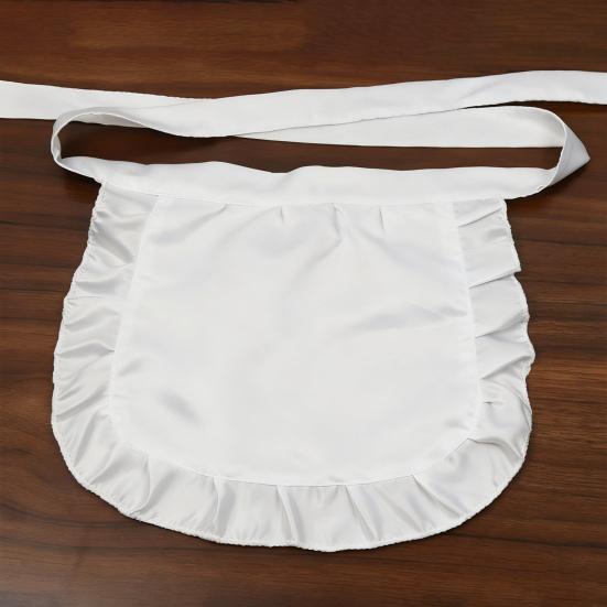 Maid Cosplay Schürze Weiß Rüschen Halbschürze Küchenkostüm Mädchen Taillenschürze für Cosplay Event Kostümparty Themenparty Accessoire