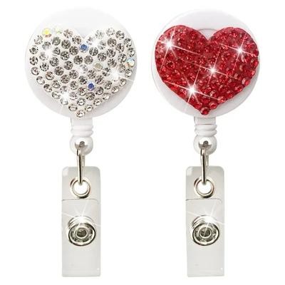 1 buc. Fashion Retractabil Drăguț Inimă Roșie Clip Carabinier pentru Badge Asistent Medical Suport pentru Badge Student Doctor Suport pentru Card ID Breloc Articole de Birou