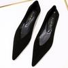 Fashion Women 0.5cm Low Heels Leisure Outside Flats Female Fashion Suede Surface Low Heels Lady Sexy Evening Party Slip On Flat Shoes