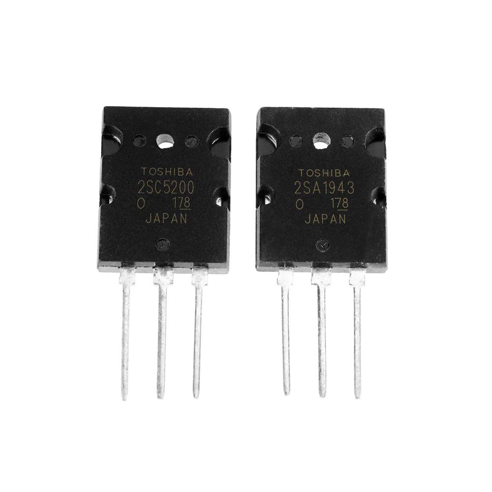 

2 пары 2SA1943-O/2SC5200-O 2SA1943/2SC5200 A1943/C5200 Транзисторный аудиоусилитель высокой мощности, соответствующий 2SA1943 + 2SC5200 TO-3PL, 4 шт.