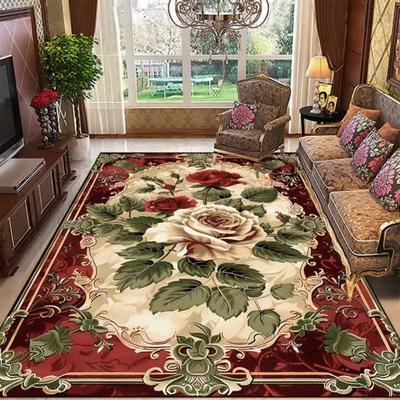 Floral Large Size Carpets Living Room European Decoration Non-slip Sofa Area Rugs for Bedroom Cloakroom Floor Mat Washable