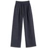 Zhengzhou Women's High Waist Retro Plaid Pants: Autumn/Winter Loose Slim Fit, Straight/Wide Leg, Fleece 2697.