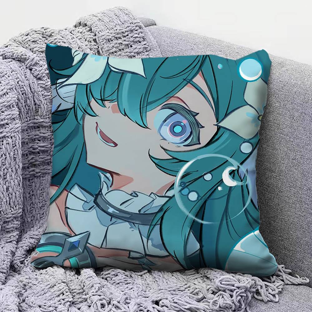 Vodyanitsa  Genshin Impact   Pillow Covers Home Sofa Cushion Covers and Aecorative Custom