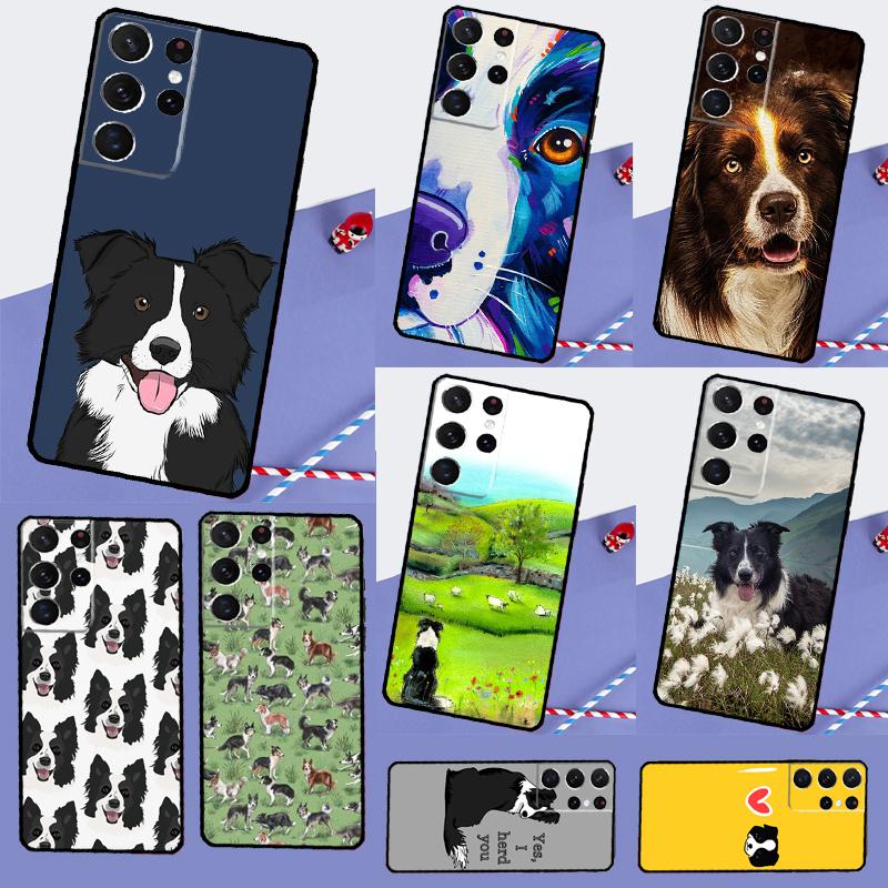 Border Collie Dog Phone Case For Samsung Galaxy S25 Ultra S9 S10 S20 S21 S22 S23 Ultra Plus S24 FE Back Cover