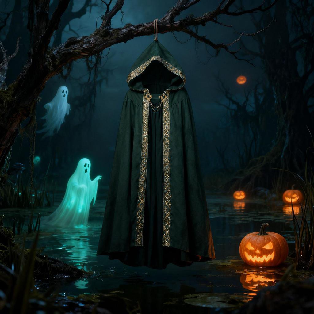 Hooded Cape Cloak Cosplay for Club Performance Halloween Christmas