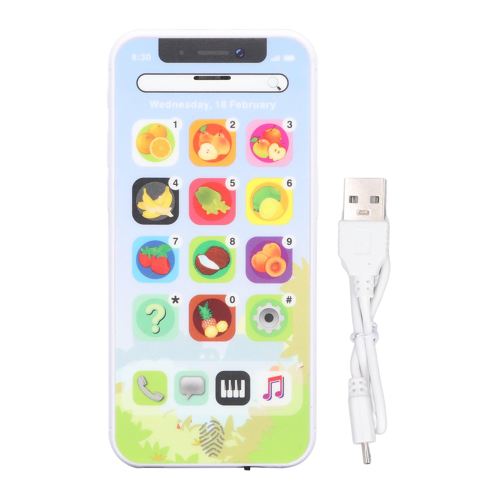 

Kids Learning Toy Play Cell Phone Soft LED Light Adjustable Volume Learning Mobile Cellphone with синій
