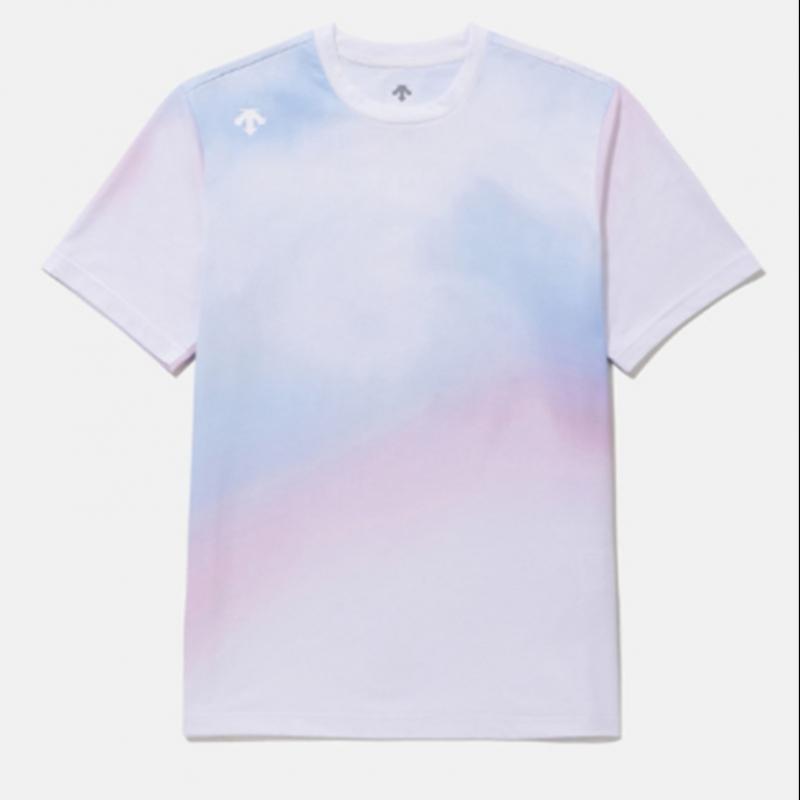 DescenTe Warding Backgraphic ShorT Sleeve T shirT B1 sq123uTs31 Mgry prnT whT0