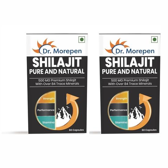 

DR. MOREPEN Shilajit Capsules | Pure Himalayan Shilajit Extract Vegan, Pure & Natural Shilajit Consist of More Than 84 Minerals 60 Capsule Pack of 2