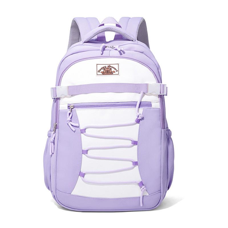 School Bag Contrasting Color Casual High Value Junior High School Students Lightweight Versatile Large Capacity Backpack Batch