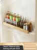 Cream Style Kitchen Storage Rack, Wooden Seasoning Rack, Wall Mounted Seasoning Bottle And Jar Supplies, Solid Wood Rack