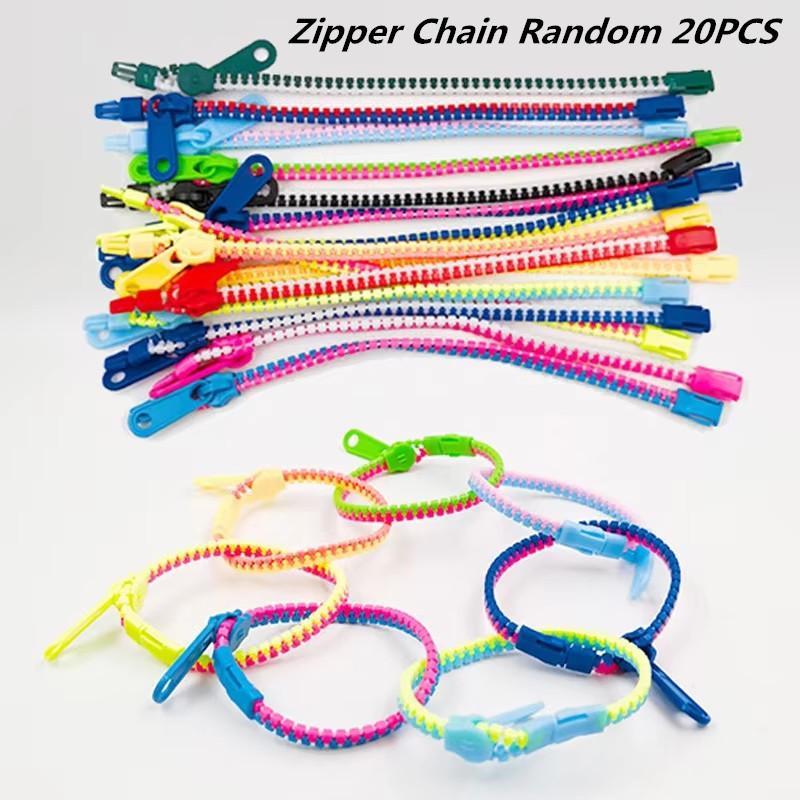 Candy Two-color Zipper Chain Bracelet Fidget Sensory Stress Relief Toys For Children With Autism Adults Anxiety Antistress Gifts