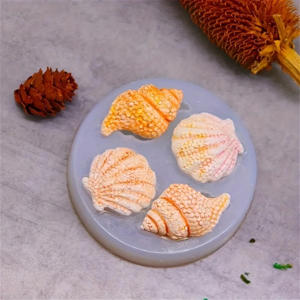 1pc Intricate Seashell & Conch Shape Silicone Mold - Perfect for DIY Crafts, Resin & Baking with Detailed Leaf Patterns and Textured Surfaces
