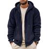 Men's Sweater Coat Fall Winter Composite Velvet Zipper Cardigan Casual Hooded Sweatshirt Sweater Fashion Men's Clothing