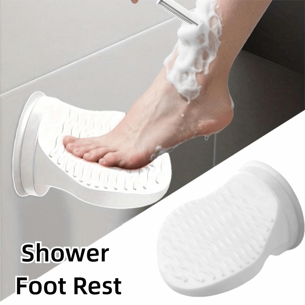Ergonomic Design Shower Foot Rest Anti-Slip Surface Pedicure Foot Pedal Bathtub Side