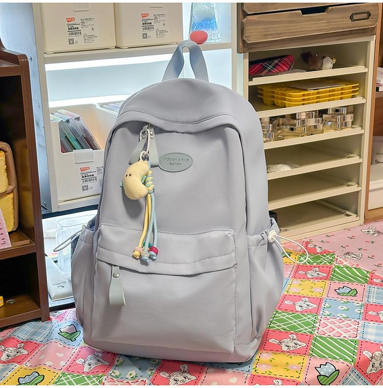 Schoolbag New Japanese Ins Fresh and Sweet Candy Color Backpack for Junior and High School Girls Solid Color Simple Large-capacity Backpack